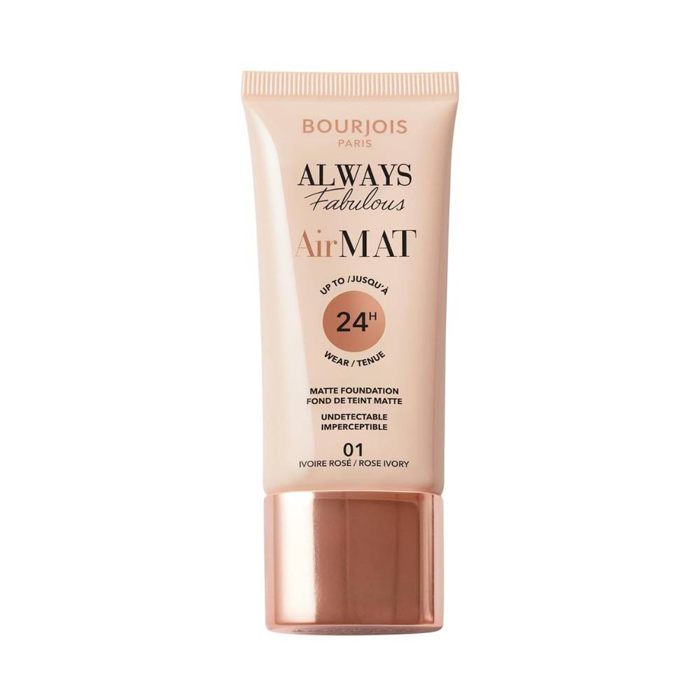 BOURJOIS ALWAYS FABULOUS AIR MAT FOUNDATION 01 ROSE IVORY