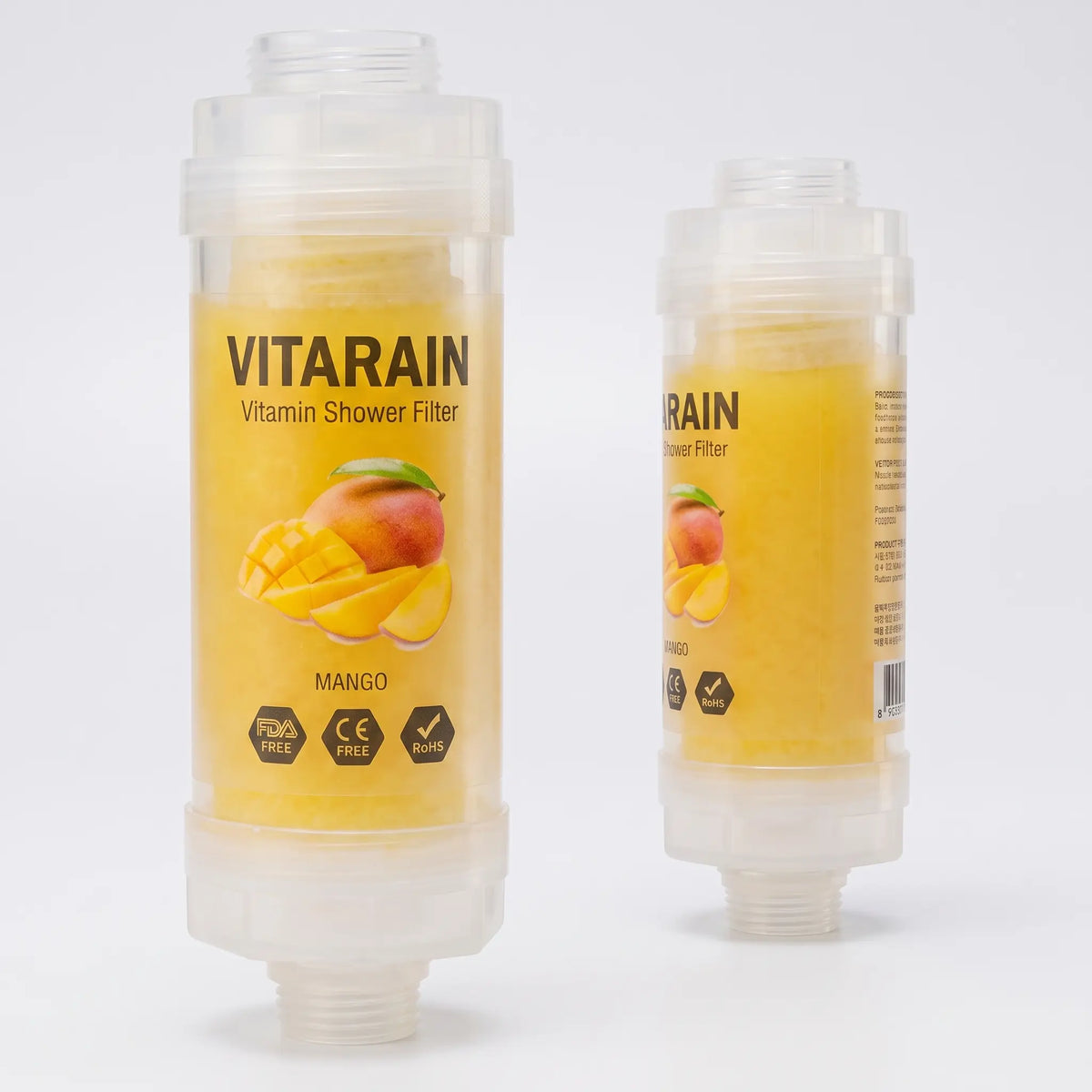 VITARAIN Korean Vitamin C Shower Filter in Mango scent for reducing chlorine and improving shower water, فلتر الشور الكوري بفيتامين C من فيتارين برائحة المانجو لتقليل الكلور وتحسين ماء الشور