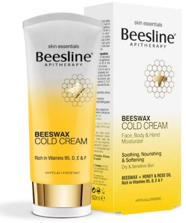 Beesline Beeswax Cold Cream with packaging on a white background