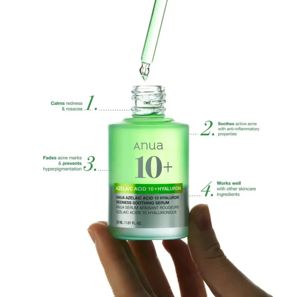 Anua Azelaic Acid 10 Hyaluron Redness Soothing Serum 30ml | Sophie's Derma Anua Azelaic Acid 10 Hyaluron Redness Soothing Serum 30ml | Sophie's Derma