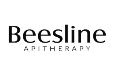 Beesline Apitherapy logo with a bee icon on a white background