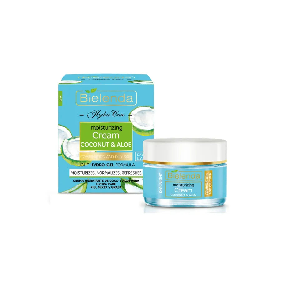 Bielenda HYDRA CARE Moisturizing Face Cream Coconut & Aloe 50 ml – Combination & Oily Skin