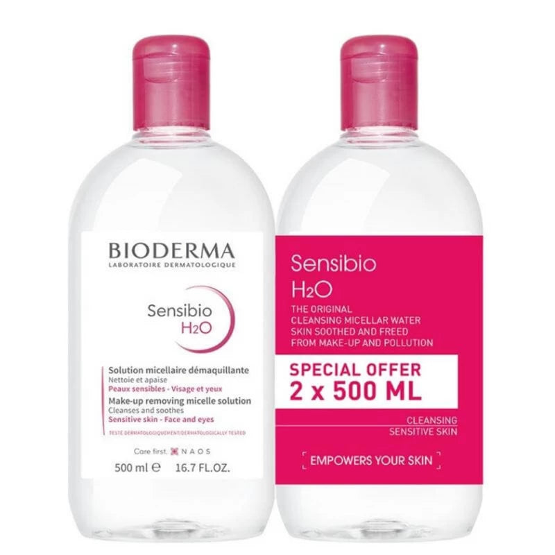 بيوديرما سينسيبيو اتش تو أو 500 مل عرض مزدوج | Sophie's Derma / Face / Daily Care / Cleansers & Makeup Removers بيوديرما سينسيبيو اتش تو أو 500 مل عرض مزدوج | Sophie's Derma / Face / Daily Care / Cleansers & Makeup Removers