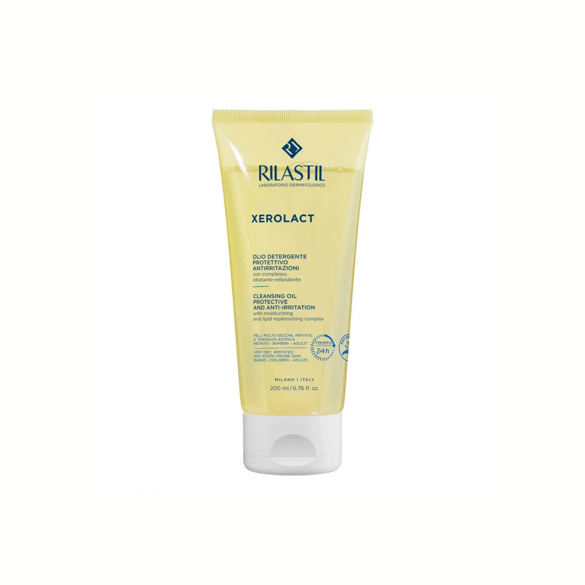 Rilastil Xerolact Cleansing Oil 200 ml| Face & Body Cleansing Oil