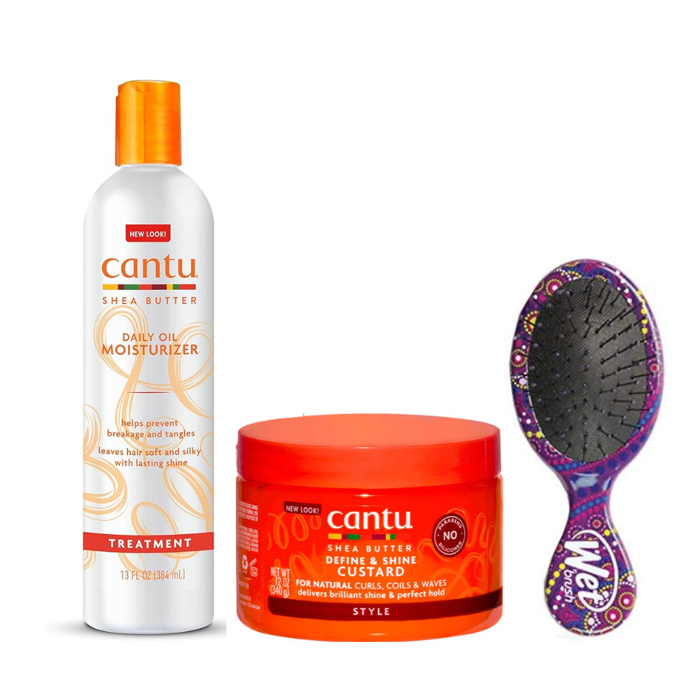 Cantu Daily Oil Moisturizer + Define And Shine Custard + Wet Mini Detangler Offer