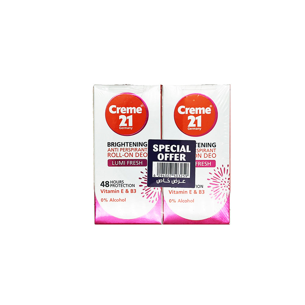 Crème 21 Lime Fresh Deodorant Roll On -
50ml - Pack of 2