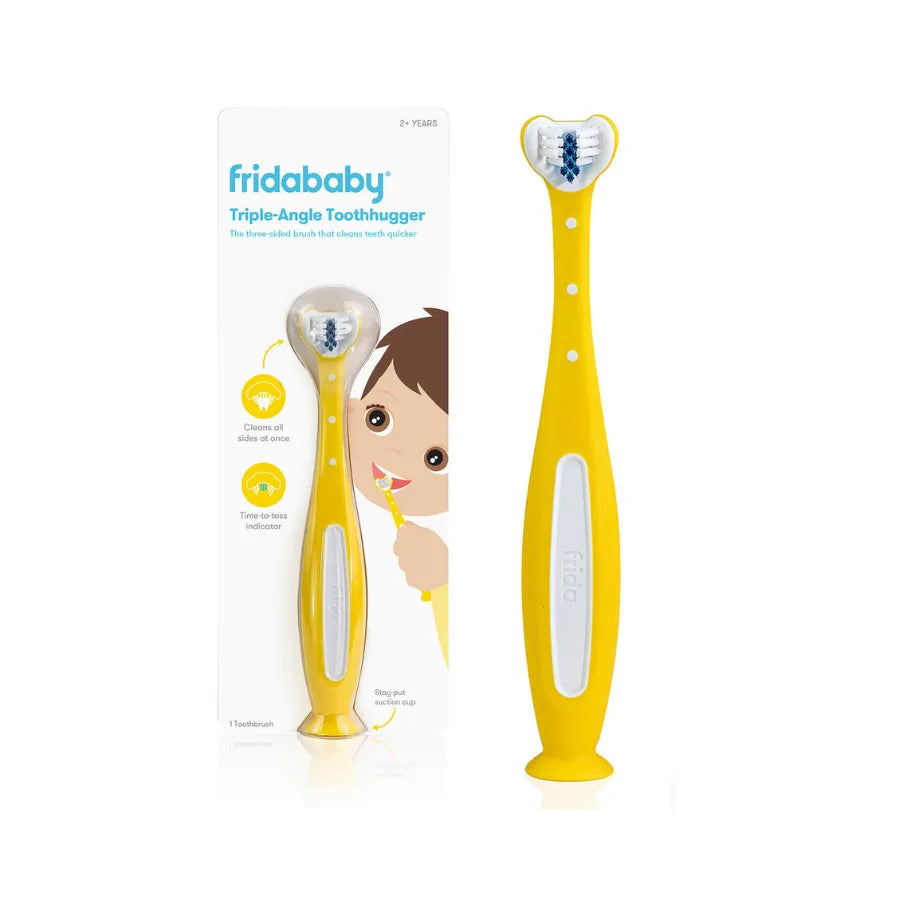 Toothbrush Rattle FRB 016 FridaBaby Triple Angle Toothhugger Training Yellow | Sophies