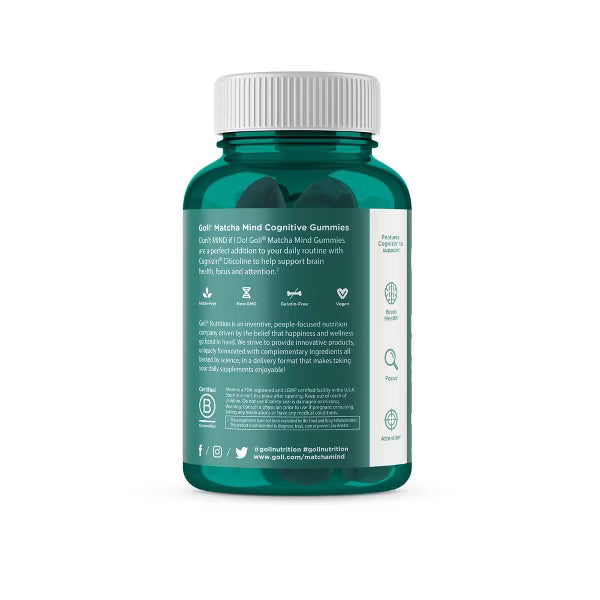GOLI Matcha Mind Cognitive Vegan Gummies – 60 ct