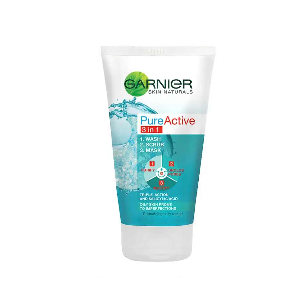 Garnier Pure Active 3 In 1 Wash Scrub Mask 150ml