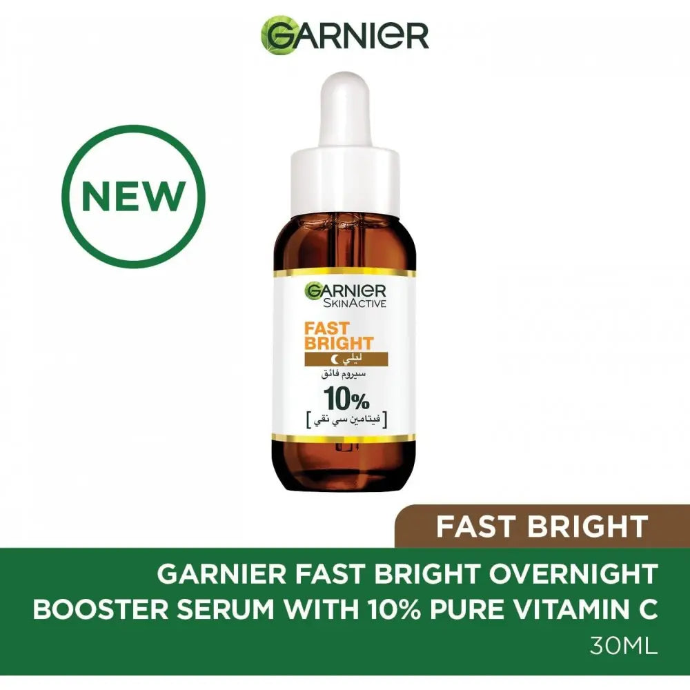 Garnier Skin Active Fast Bright Overnight Booster Serum with 10% Pure Vitamin C 30ml