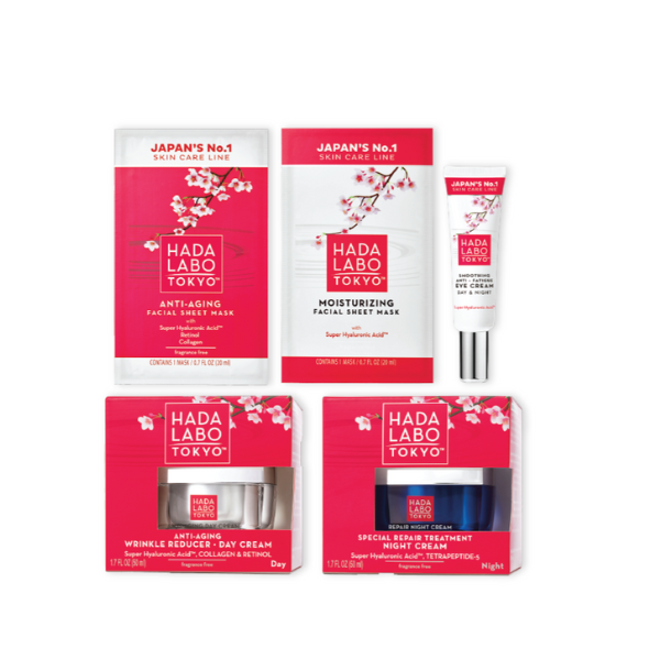 Hada Labo Tokyo Complete Anti-Aging & Skin Repair Set – 5 Products