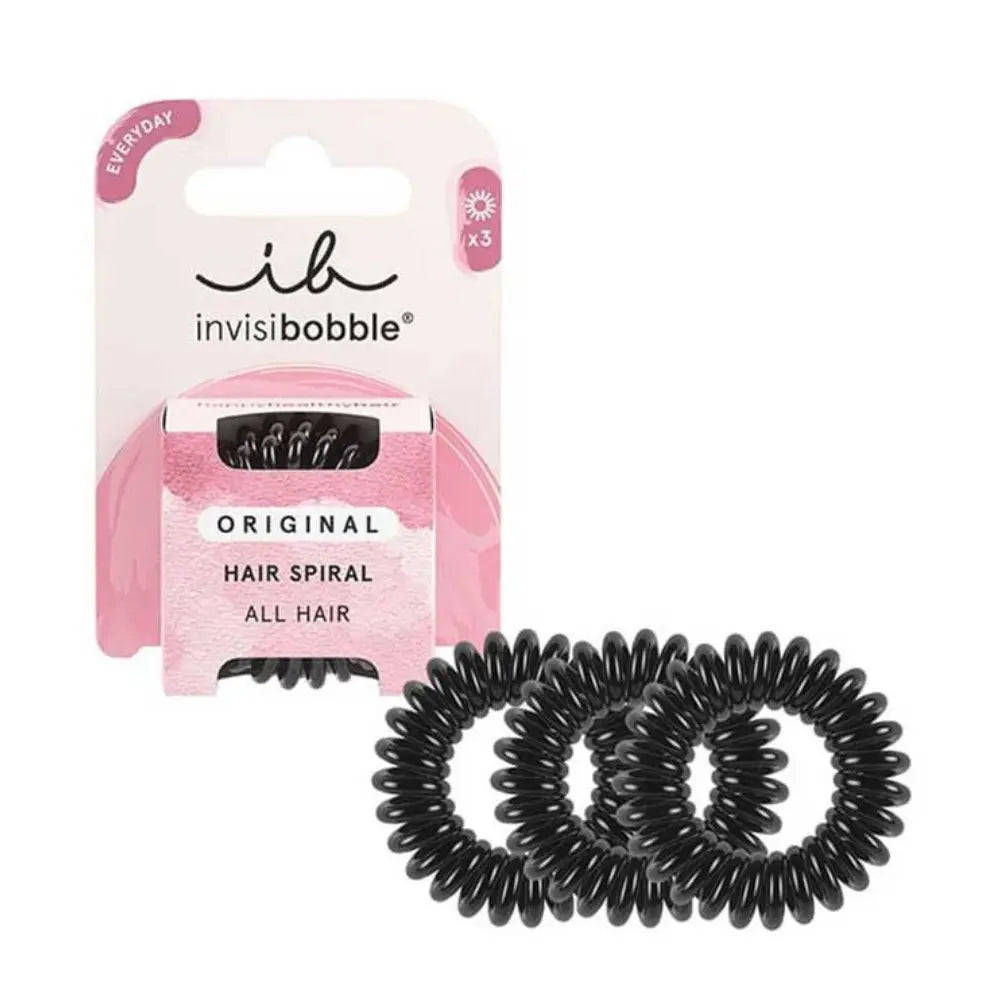 Invisibobble Original Hair Spiral True Black Hair Rings 3 pcs