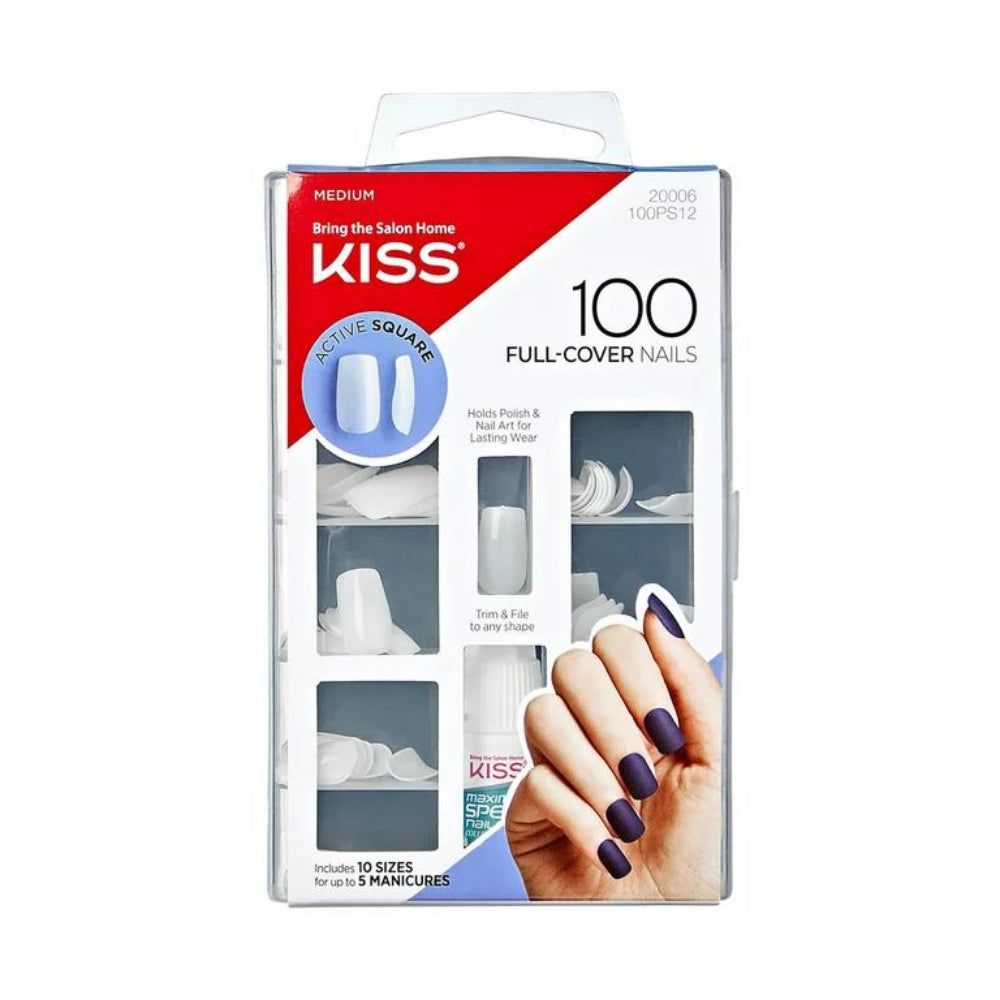Kiss 100 Full Cover Nails Active Square