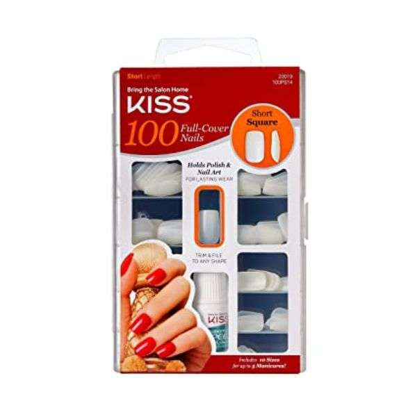 Kiss 100 Full Cover Nails Short Square (Short Length)