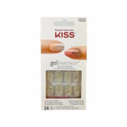 Kiss Gel Fantasy False Nails Alomnd Silver Glitter