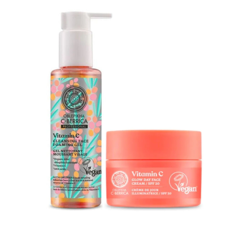 Natura Siberica Vitamin C Face Foaming Gel + Vitamin C Glow Day Face Cream Offer