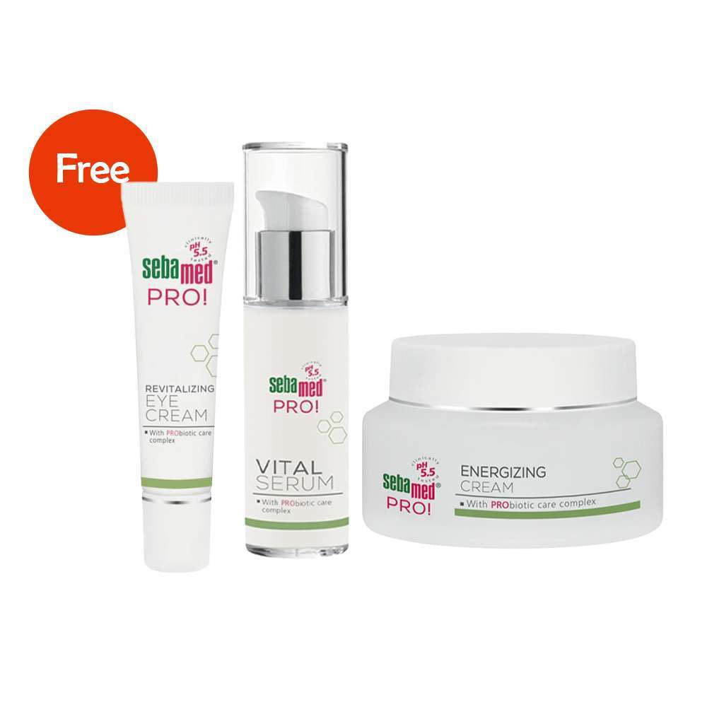 Sebamed PRO Energizing Cream + Sebamed PRO Vital Serum  + Sebamed PRO Revitalizing Eye Cream Free