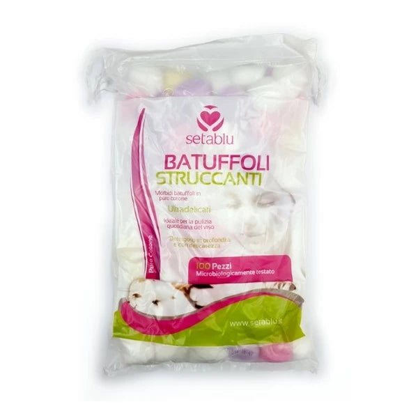 Setablu Batuffoli Struccanti packaging on a white background, Setablu Batuffoli Struccanti (Cotton Balls) 100pcs