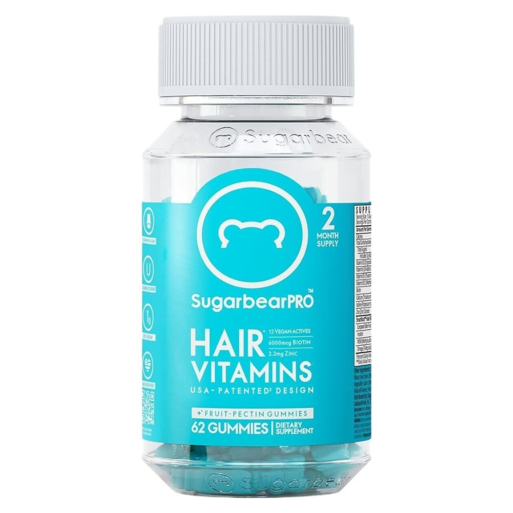 Sugar Bear Hair Gummies Hair growth Biotin 62 Gummies