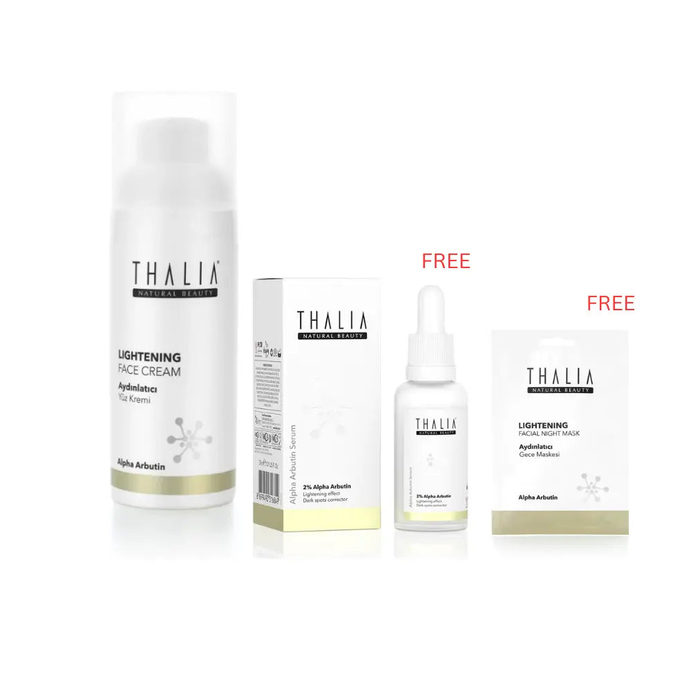 كريم الوجه ألفا أربوتين لإزالة العيوب من ثاليا 50 مل + سيروم ألفا أربوتين + قناع ألفا أربوتين الليلي مجانًا