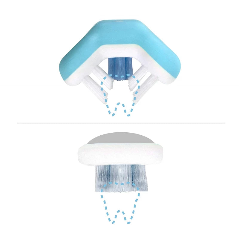 فرشاة أسنان للعناية بفم الأطفال الصغار بشعيرات زرقاء