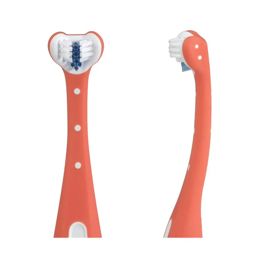 Toothbrush for Toddler Oral Care with Blue Bristles, Pink