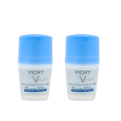 Vichy Mineral Deodorant Roll-On 48H 0% Aluminum Salts – Offer 2 × 50 ml