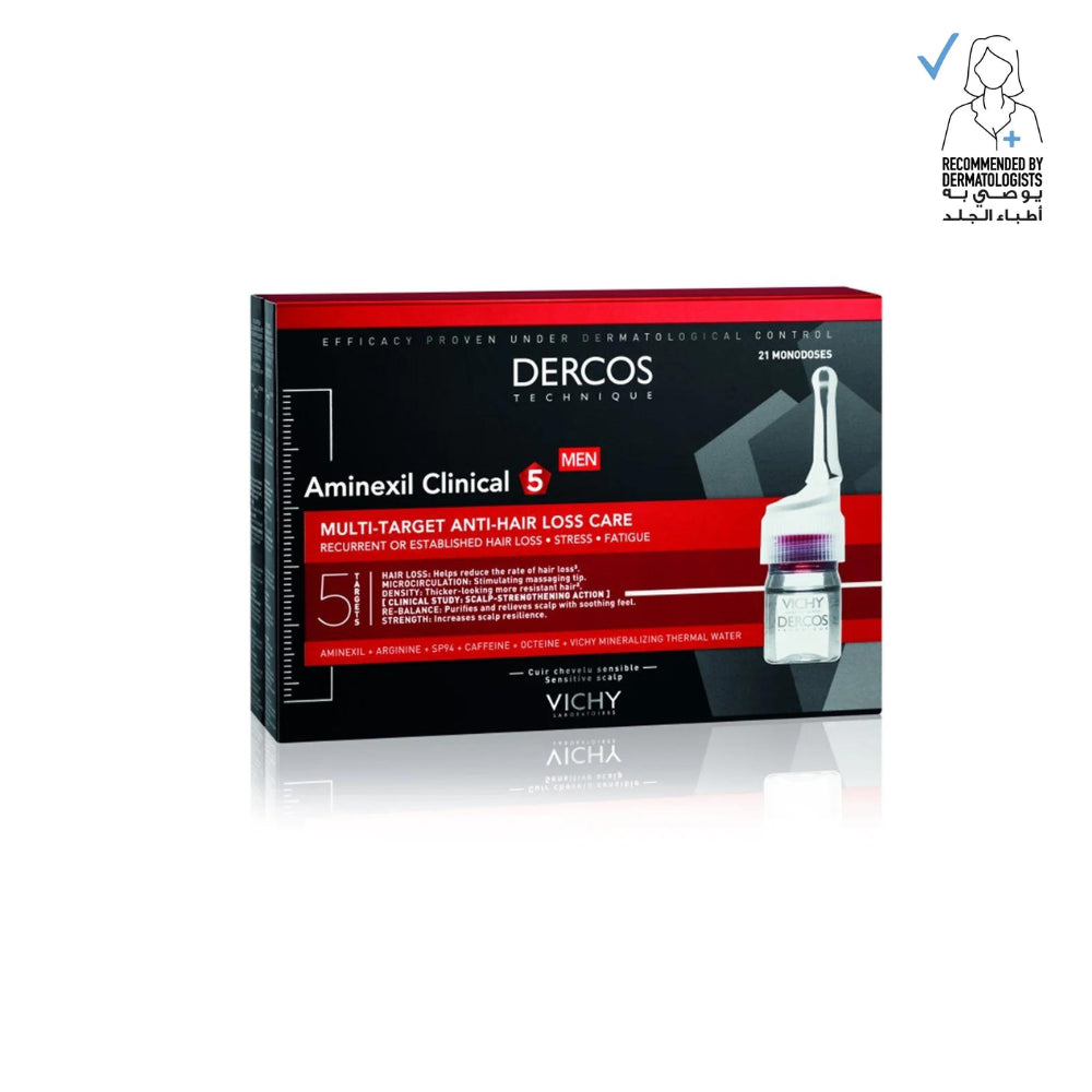 Vichy Dercos Aminexil Clinical 5 Anti-Hair Fall Treatment for Men | Sophie's Derma / Hair / Treatments / Anti-Hair Loss Vichy Dercos Aminexil Clinical 5 Anti-Hair Fall Treatment for Men | Sophie's Derma / Hair / Treatments / Anti-Hair Loss