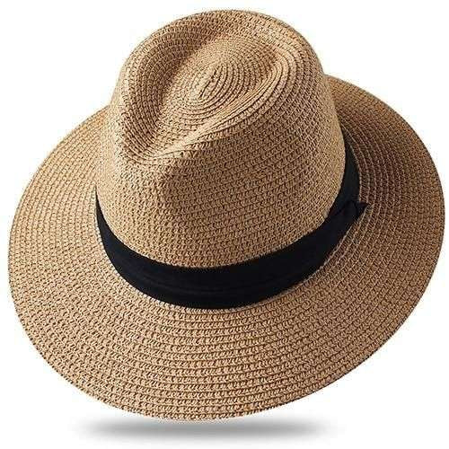 Wide-Brim Packable Straw Sun Hat