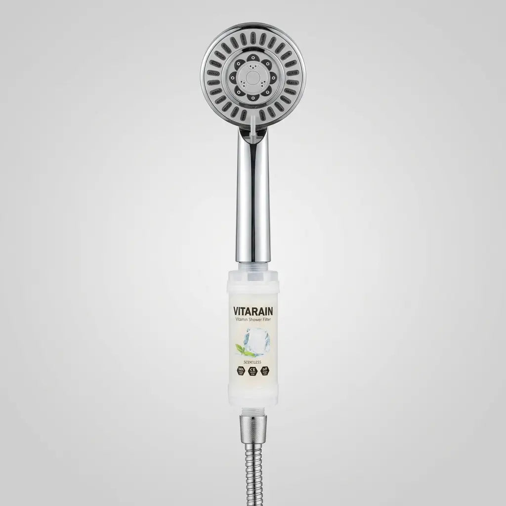 فلتر الشور الكوري بفيتامين C من فيتارين بدون رائحة لتقليل الكلور وتحسين ماء الشور, VITARAIN Korean Scentless Vitamin C Shower Filter for reducing chlorine and improving shower water