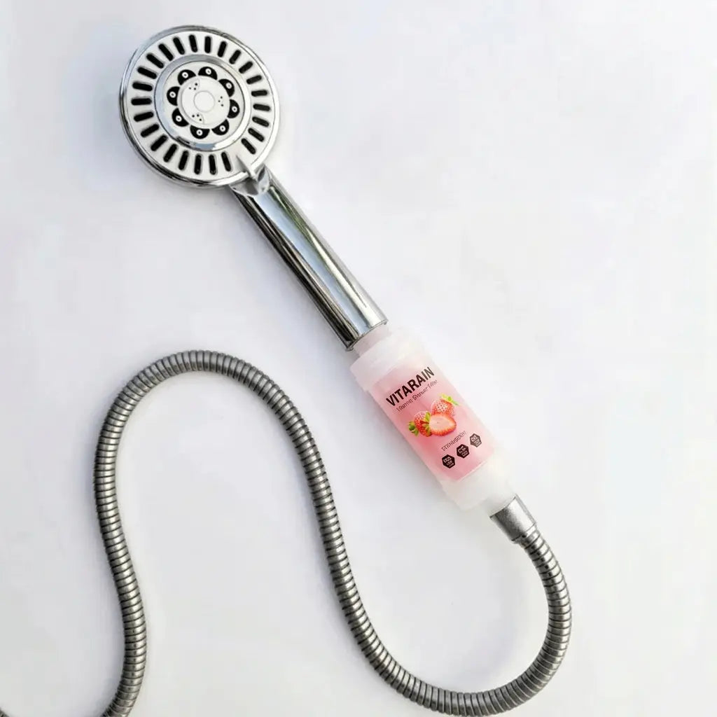 فلتر الشور الكوري بفيتامين C من فيتارين برائحة الفراولة لتقليل الكلور وتحسين ماء الشور, VITARAIN Korean Vitamin C Shower Filter in Strawberry scent for reducing chlorine and improving shower water